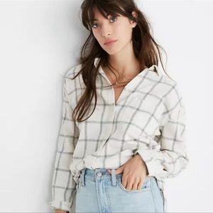 Madewell Flannel Oversized Ex-Boyfriend Shirt in Windowpane - Small